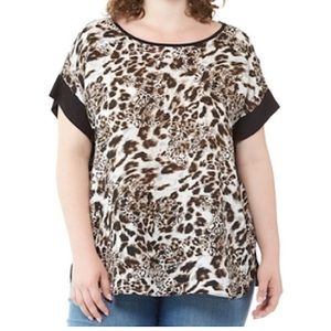 🆕 Status by Chenault Women’s Cheetah Leopard Animal Print Top